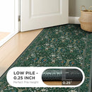 Joydeco Washable Runner Rug Non Slip, Floral Kitchen Carpet Runner 2x6, Soft Low-Pile Botanical Forest Indoor Floor Door Mat for Hallway Bathroom Entryway Laundry Room, Dark Green by TinyTreasures Baby Boutique