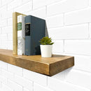URBANDI, Rustic Floating Shelves, Set of 2, Hidden Bracket, Solid Wood, Heavy Duty, Wall Mounted Shelves, (Brown, 36Wx12D) by CozyNest Decor