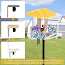 Bird Feeder Pole, 79 Inch Heavy Duty Bird House Pole Mount Kit for Outdoors, Adjustable Feeding Stand, with 2-Hooks, Metal Squirrel Baffle and 5-Prong Base, Black by GreenHaven Gardens