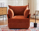 Oversized Accent Chair, Upholstered Modern Sofa Chair with Removable Backrest & Detachable Cover, 24.5" Deep Seat Large Reading Armchair for Living Room Bedroom - Chenille Terracotta Set of 2 by CozyNest Decor