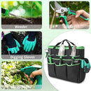 Garden Tool Set with Bag and Gloves, Heavy Duty Stainless Steel Gardening Tool Set, Ideal Gardening for Women and Men, Set of 9 by GreenHaven Gardens