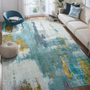 Kelarea 6x9 Area Rugs for Living Room, Washable Abstract Non-Slip Large Rug Stain Resistant Blue Carpet, Low Pile Soft Indoor Rug for Bedroom, Dining Room, Nursery, Kitchen, Home Office by TinyTreasures Baby Boutique