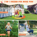 Swing Sets for Backyard, Outdoor Toys for Kids, Heavy Duty Metal A-Frame Swing Set Holds 440 lbs with 32" Saucer Seat, 26.2" Seat and Tree Disc by TinyTreasures Baby Boutique