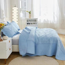 MarCielo 3-Piece 100% Cotton Oversized Bedspread Lightweight Quilt Coverlet Embroidery Farmhouse Bedding Set T0 (Light Blue, Twin (68"x86")) by CozyNest Decor