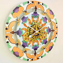 The Gears Clock Wall Clock Italy Collection with Moving Gears (Vietri, 24 inch Round) by CozyNest Decor