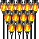 12-Pack Solar Torch Lights with Flickering Flame - 12LED Mini Fire Effect Solar-Powered Tiki Torches, Waterproof Outdoor Lighting with Auto On/Off, Perfect for Garden, Patio & Pathway Decor by GreenHaven Gardens