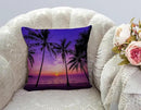 TSSOHU Sunset Beach Pillow Cover 18x18 Inch Tropical Palm Tree Landscape Cotton Linen Cushion Cover for Home Sofa Chair Decor Farmhouse Pillow Case by CozyNest Decor