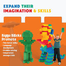Big Blocks for Kids Ages 4-8 — Indoor & Outdoor Blocks Kids Games — Green Large Building Blocks - 48pc by TinyTreasures Baby Boutique