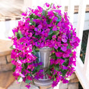 Faux Bougainvillea Artificial Flowers Plants for Outdoors Outside Decoration, 2 pcs Purple Fake Flowers UV Resistant Look Real Silk Long Trailing Vines for Front Door Porch Planter Urn Patio Garden by CozyNest Decor