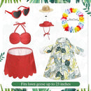 2 Set Hawaiian Luau Porch Goose Outfit for Lawn 23'' Plastic Goose Clothes Costume Summer Outdoor Decor(Dot Bikini) by GreenHaven Gardens