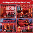 JMEXSUSS 400 LED Red Icicle String Lights, Connectable Red String Lights Indoor Outdoor with Remote, Red Christmas Lights for Room Fireplace Christmas Valentine Decorations, EXS-I-0400-R by GreenHaven Gardens