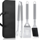 BBQ Tool Grilling Accessories, 16-Inch Stainless Steel BBQ Grill Tools Set for Men, Heavy Duty Grilling Accessories Kit for Camping, Kitchen, 3 PCS Extra Thick Barbecue Utensil by GreenHaven Gardens