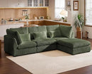 Oversized Modular Sofa, Extra Deep Cloud Corduroy Sectional Couch with Ottoman Chaise, Fluffy Chenille 4 Seat L-Shaped Sofa for Living Room, Villa (L Shape 4 Seater, Corduroy Green) by CozyNest Decor