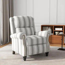UIXE Pushback Recliner Chairs Set of 2, Fabric Armchair Push Back Accent Chair for Living Room, Rivet Trim Club Chair Overstuffed Home Theater Bedroom Reading Seat - Stripe Gray by CozyNest Decor
