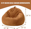 Bean Bag Chairs for Kids Chair Round Sofa Memory Foam Filling Reading Gaming Sofa for Living Room Bedroom by TinyTreasures Baby Boutique