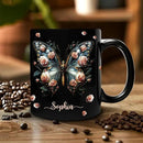 Hyturtle Personalized Butterfly 2D Print Mug - Butterfly Gifts For Women Lovers - Animal Gift For Bird Lover Her - Bird Gifts For Mom on Mother Day - Custom Name Coffee Cup Ceramic Mug 11 Oz 15 Oz by CozyNest Decor