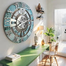 The Gears Clock Real Moving Gear Wall Clock England Line (Aqua Green, 24 inches (60 cm)) by CozyNest Decor