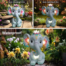 Solar Garden Outdoor Statue Elephant with 4 LED Lights,Lawn Decor Statue for Patio, Balcony,Yard Ornament,Ideal Gift for Christmas,Women,Mom,Grandma,Birthday or Unique Housewarming by GreenHaven Gardens