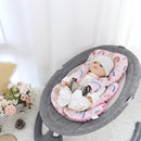 Infant Car Seat Insert, Car Seat Head Support Baby Girls Boys, Soft & Reversible Newborn Carseat Insert Cushion with 2 Strap Covers, for Stroller, Swing, Bouncer (Pink Rainbow) by TinyTreasures Baby Boutique