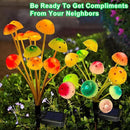 Solar Garden Lights, 2 Pack Solar Mushroom Lights Outdoor, Gifts for Woman Mom Grandmom Mothers Day, Upgraded 24LED Mushroom Flower Light Yard Decor Outside Waterproof for Lawn Front Porch Patio by GreenHaven Gardens