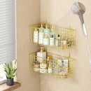 2 Sets Extra Large Hanging Wall Basket, Gold Metal Wire Baskets with Steel Hooks for Organizing, WallmountedFruit Vegetable Toy Snack Storage, Home Kitchen Bathroom Laundry Pantry Organizer by GreenHaven Gardens