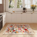 Door Mat Indoor Entrance 2x3 Rug Machine Washable Boho Floral Small Area Rug Non-Slip Low Pile Throw Rugs for Entryway, Kitchen, Front Door Indoor Entrance, Entry, Kids Room (Beige) by CozyNest Decor