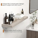 Floating Shelves - 10.3 Inch Deep Wall Shelf for Decor & Storage - Wall Mounted Display Shelving with Invisible Heavy-Duty Metal Bracket - 36" W x 10.3" D x 1.8" H - Set of 1 - Rustic Grey by CozyNest Decor