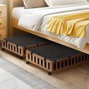2 Pack Bamboo Under Bed Storage with Wheels, 39”x20”x7.8” Lager Under Bed Storage Containers (Brown) by CozyNest Decor