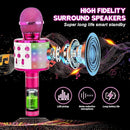 BlueFire 4 in 1 Karaoke Wireless Microphone with LED Lights, Portable Microphone for Kids, Great Gifts Toys for Kids, Girls, Boys and Adults (Purple) by TinyTreasures Baby Boutique