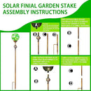 Garden Solar Lights, Decorative LED Honeycomb Glass Ball Garden Stake, Glass and Metal Outdoor Decoration, 4 x 31 Inch (Green) by GreenHaven Gardens