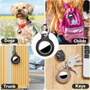 Upgrade Waterproof 2 Pack Airtags Holder with Apple Airtags Keychain, Hard PC Air Tag Case, Anti-Scratch & Shock Air tag Holder, Men's Women's Keyrings & Keychains-Black+Light Brown by TinyTreasures Baby Boutique