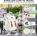 PIIOSER Diaper Bag Backpack with Ice Pack, Large Capacity & Waterproof Convertible Diaper Bag Tote for Moms Dads, Insulated Baby Tote Bag with Changing Pad, Stroller Straps & Pacifier Case, Cream by TinyTreasures Baby Boutique