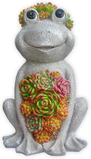 Large Frog Solar Garden Outdoor Statues with Succulent and 8 LED Lights,Outside Solar Frog Art Decor for Lawn,Yard, Balcony Ornament by GreenHaven Gardens