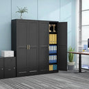 71" Tall Metal Pantry Cabinet, Black Kitchen Pantry Storage Cabinet with 4 Adjustable Shelves and Gold Handles, Cupboard for Kitchen, Dining Room, Living Room, Bathroom by CozyNest Decor