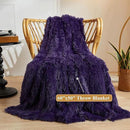 XeGe Plush Faux Fur Throw, Dark Purple Luxurious 50x60 Shaggy Furry Blanket, Thick Fluffy Microfiber Velvet Couch Blanket, Ultra Soft Fuzzy Office Lap Throw for Sofa Bed Car Purple by CozyNest Decor