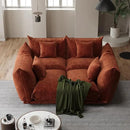 smilesun Modern Minimalist Chenille Modular Sectional Sofa, Oversized Couch and Loveseat Set with Thick Cushions, Upholstered Sofa for Living Room, Bedroom, Office, Apartment(Orange,136" 4-Seater) by CozyNest Decor