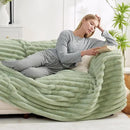 Cozy Bliss Faux Fur Throw Blanket for Couch, Cozy Warm Plush Striped Blanket for Sofa Bedroom Living Room, 50 * 60 Inches Sage Green by CozyNest Decor