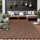 Washable Indoor Outdoor Rug Weather Resistant Carpet Modern Solid for Porch Deck Balcony Backyard Patio Rug 8x10 Gold Brown by CozyNest Decor