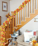 DearHouse 2 Pack Fall Garland Maple Leaf, 5.9Ft/Piece Hanging Vine Garland Artificial Autumn Foliage Garland Thanksgiving Decor for Home Wedding Fireplace Party Christmas (Light Green) by CozyNest Decor