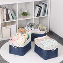 Bidtakay Storage Baskets Collapsible [3-Pack] Decorative Storage Bins with Cotton Rope Handles 15 X 11 X 9.5 Inch Organizing Baskets for Shelves Clothes Closet Navy Blue Baskets for Gifts Empty by TinyTreasures Baby Boutique