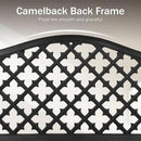 PHI VILLA 50" Outdoor Garden Patio Metal Bench for Outdoors with Plastic Backrest Armrests Sturdy Steel Frame, Black by GreenHaven Gardens