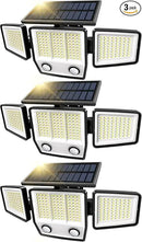 Solar Motion Sensor Outdoor Lights Waterproof - 3000LM 3 Modes Security Lights Outdoor 270° Illumination IP65 LED Solar Flood Wall Light for Garden Yard Patio Pathway (3 Pack) by GreenHaven Gardens