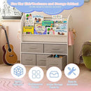 NACHES Kids Bookshelf and Toy Storage Bins, Children Bookcase Toddler Book Display Cabinet with 5 Toy Organizer Boxes for Playroom,Reading Room,Toddler Room,Nursery,Classroom by CozyNest Decor