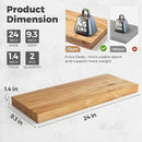 RICHFOCUS Elm Floating Shelves for Wall - 24" W x 9.3" D Rustic Solid Wood Shelves with Invisible Bracket, Wall-Mounted for Living Room, Bedroom, Kitchen Storage & Display, Set of 2, Natural by CozyNest Decor