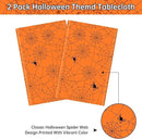2 Pcs Halloween Tablecloth - Plastic Halloweens Spider Webs Table Cloth, Orange Disposable Rectangle Spiderweb Table Cover for Halloween Party Decorations Supplies Favors Tables Decor, 108 x 54 Inch by CozyNest Decor
