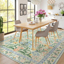 Wonnitar Machine Washable Area Rugs 9x12, Soft Sage Green Floral Rug for Living Room Bedroom, Ultra-Thin Large Foldable Boho Carpets for Playroom Classroom Dining Room by TinyTreasures Baby Boutique