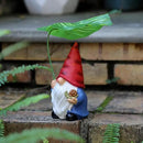 Garden Gnome Statue Decoration with Leaf Umbrella, 7.5” Figurine Ornament for Indoor Outdoor Home Patio Yard Lawn, for Gnome Lovers & Garden Enthusiasts，Mom，Women by CozyNest Decor
