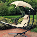 Weatherproof Replacement Cushion Pad and Umbrella for Hanging Lounge Chair Outdoor Chaise Hanging Hammock Chair - Long-Lasting, Fade-Resistant, Quick-Dry, Outdoor Lounge Replacement Set (Beige-) by GreenHaven Gardens
