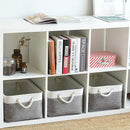 Large Storage Baskets for Shelves, Fabric Baskets for Organizing, Collapsible Storage Bins for Closet, Nursery, Clothes, Toys, Home & Office [3-Pack, White&Grey] by CozyNest Decor
