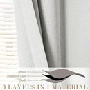 Greyish White Pinch Pleat 100% Blackout Drapes Linen Blend, Room Divider, Room Darkening, Energy Saving, Furniture Protecting, Light Blocking Extra Wide Privacy Curtains, 200Wx102L, 1 PC by CozyNest Decor